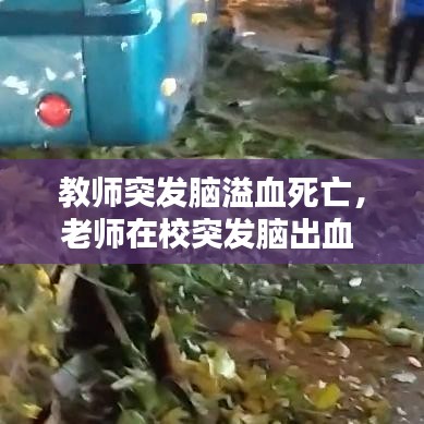 教师突发脑溢血死亡，老师在校突发脑出血 